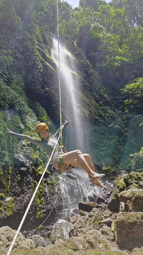 Crystal clear waterfall pool