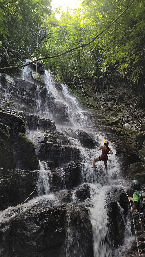 Waterfall adventure experience